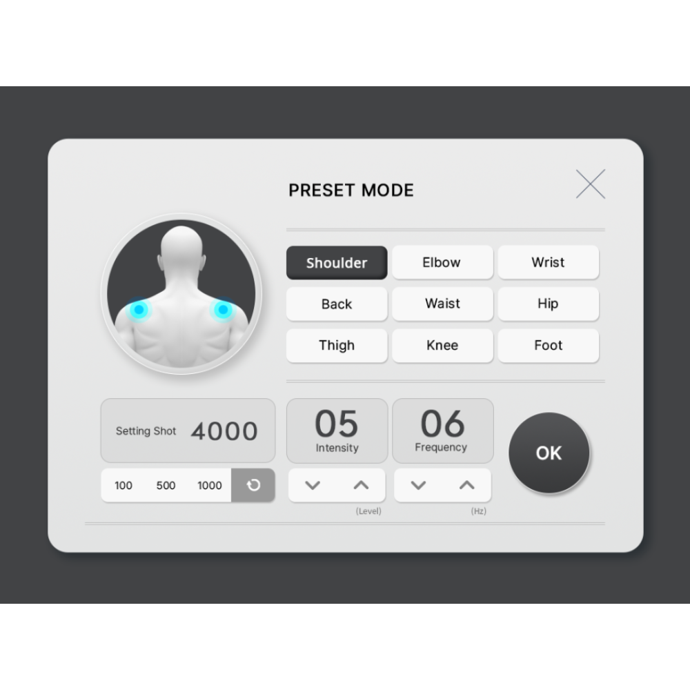 Zimmer DualWave FX integrated treatment protocol guidance on touchscreen interface